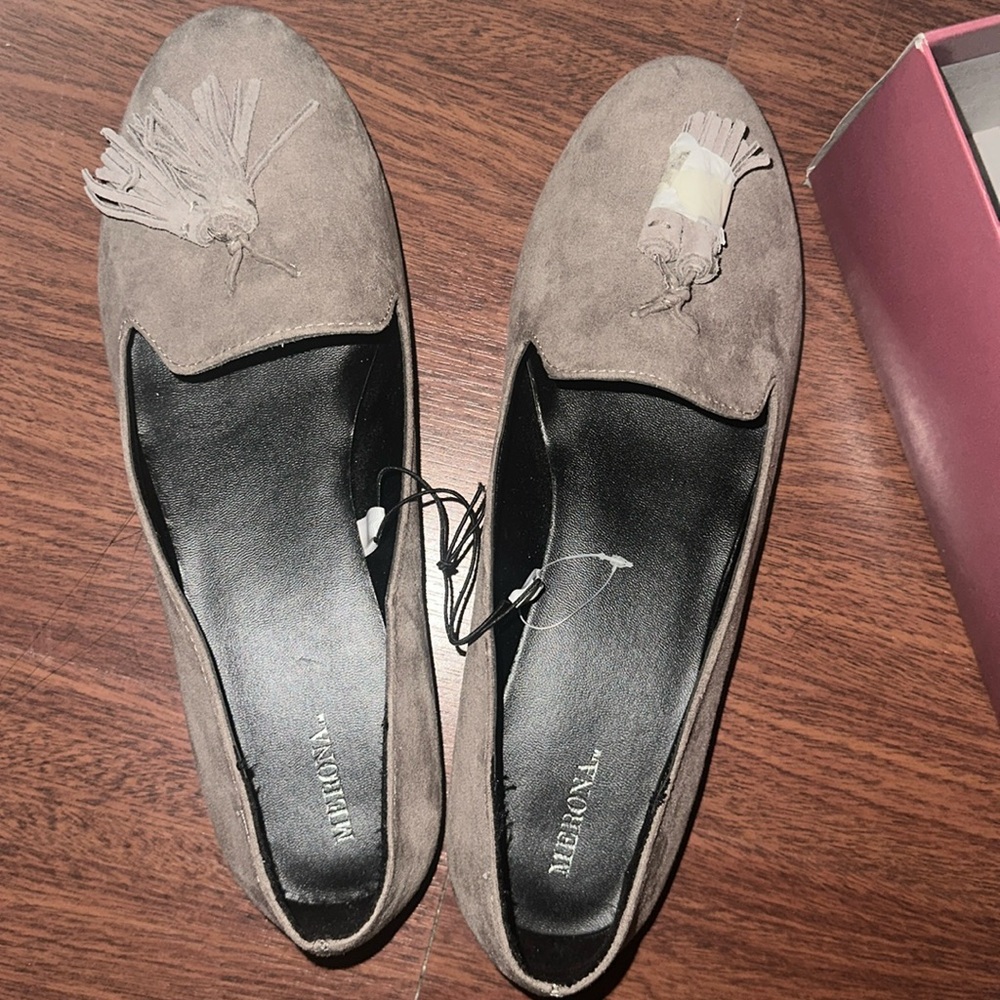 Gray loafers